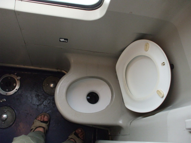 French older regional train toilet.