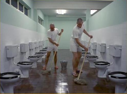 Latrine scene from Stanley Kubrick film 'Full Metal Jacket'.