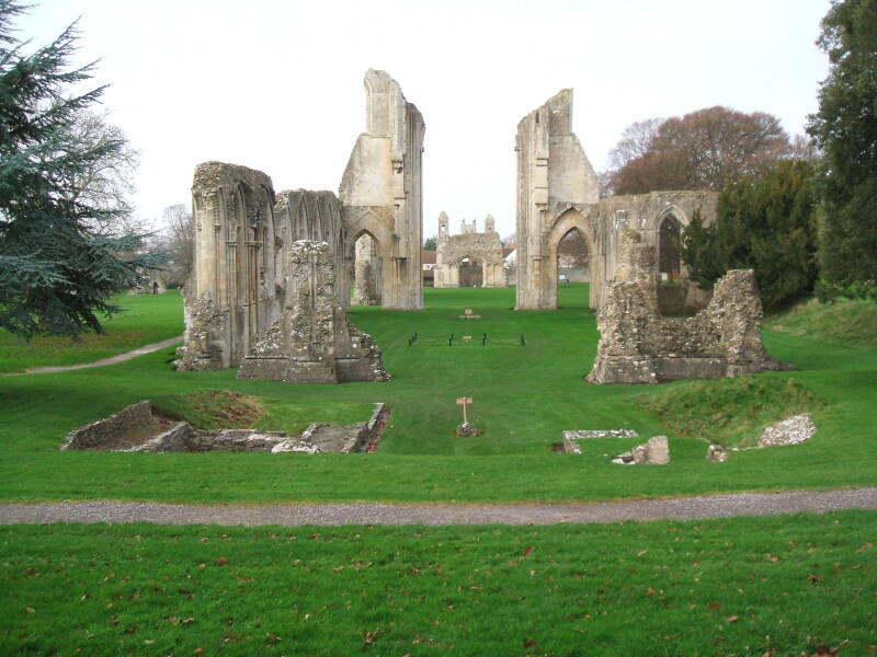 Ruins of the Great Church at Glastonbury.