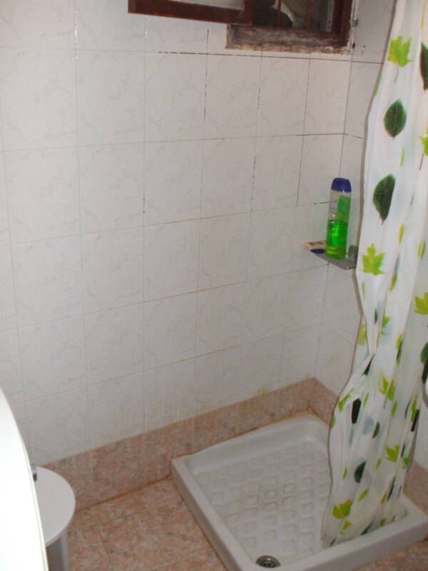 Shower at Dimitri Bekas' Rooms, in Nafplio, Greece.