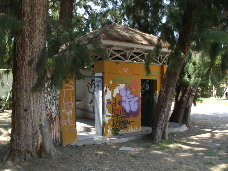 Public toilet in a park in Nafplio, Greece.