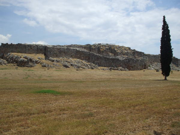 The huge stone walls of the fortress of Tiryns, in the Greek Argolid.