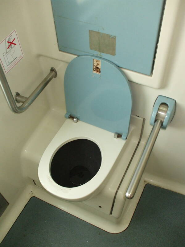 Toilet on board a Greek train from Athens to Kalambaka.