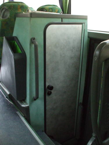 Toilet on board a Greek bus.