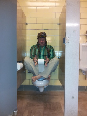 The Toilet Guru meditates.