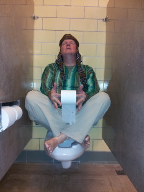 The Toilet Guru meditates.