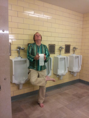 The Toilet Guru meditates.