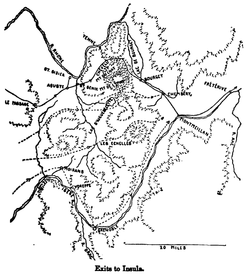 Hannibal's possible routes from the Rhône to the Alps. From Theodore Ayrault Dodge's 'Hannibal', 1891.