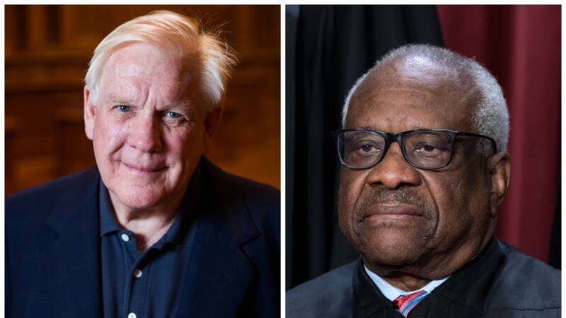 Texas billionaire Harlan Crow and his beneficiary, U.S. Supreme Court Justice Clarence Thomas.