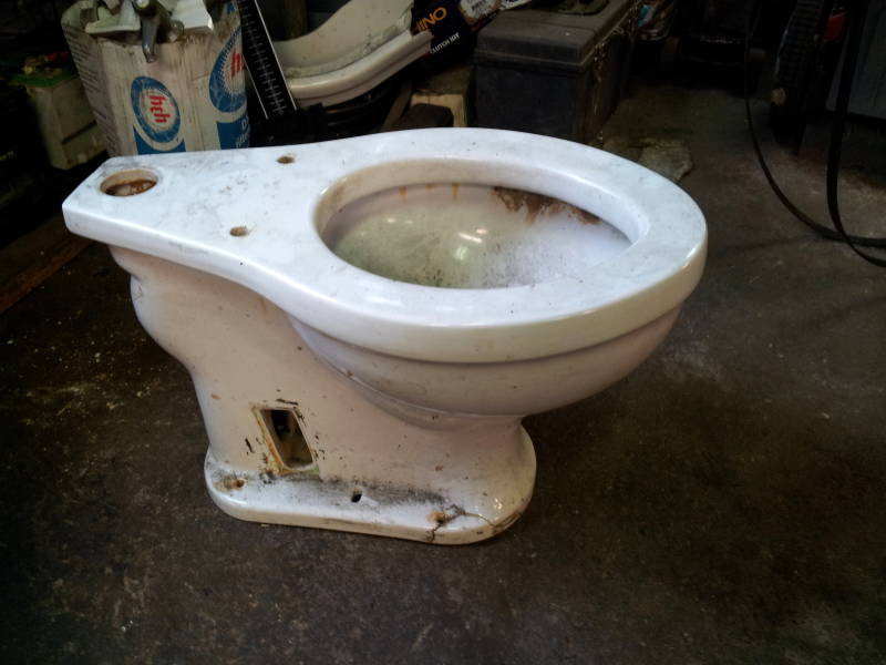 Adolf Hitler's toilet at Greg's Auto Repair shop in Florence, New Jersey.