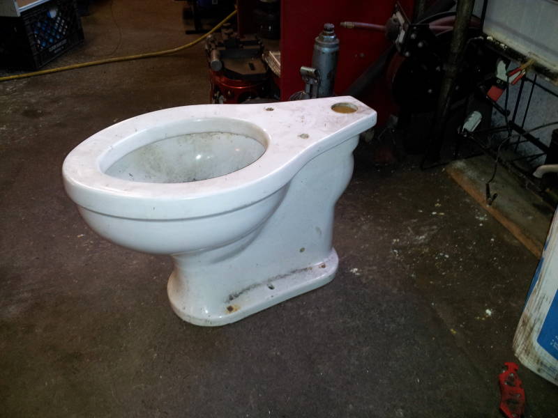 Adolf Hitler's toilet at Greg's Auto Repair shop in Florence, New Jersey.