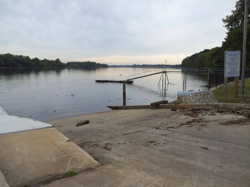 Delaware River passes Florence, New Jersey.