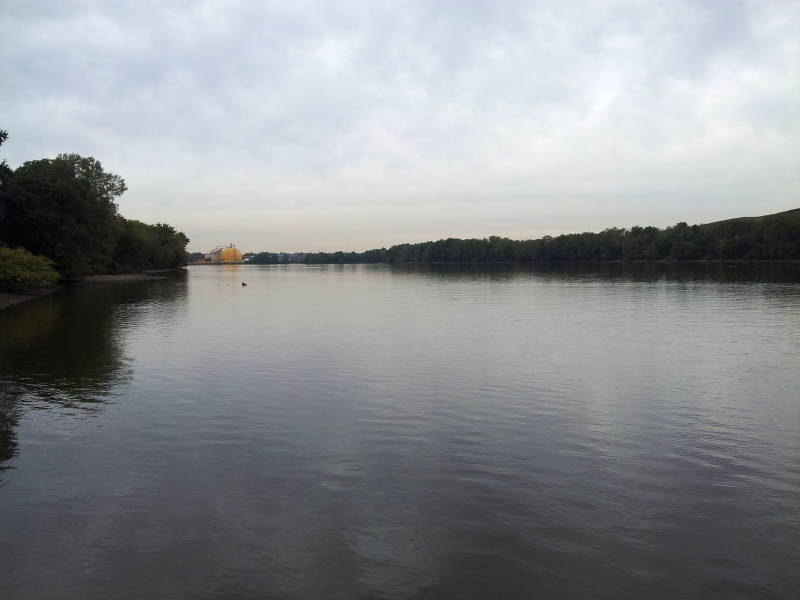 Delaware River passes Florence, New Jersey.