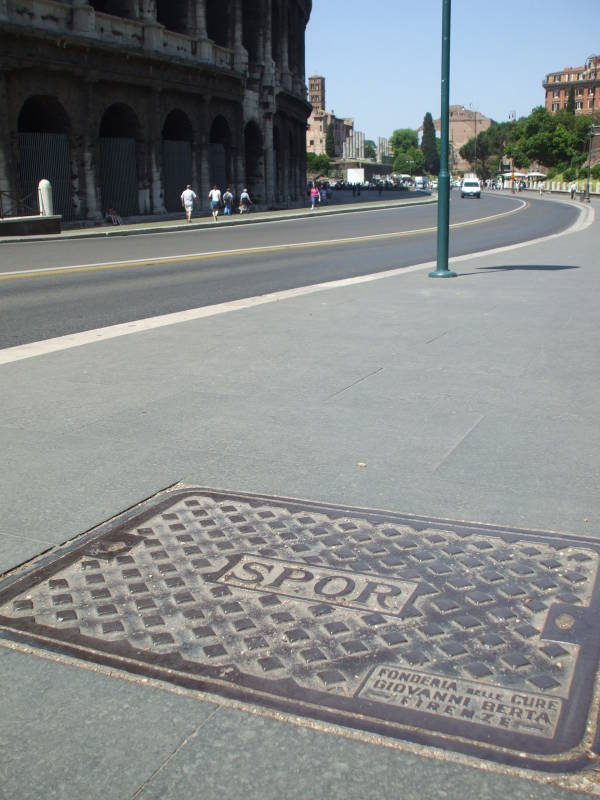 SPQR utility cover in Rome, across the from Colisseum.
