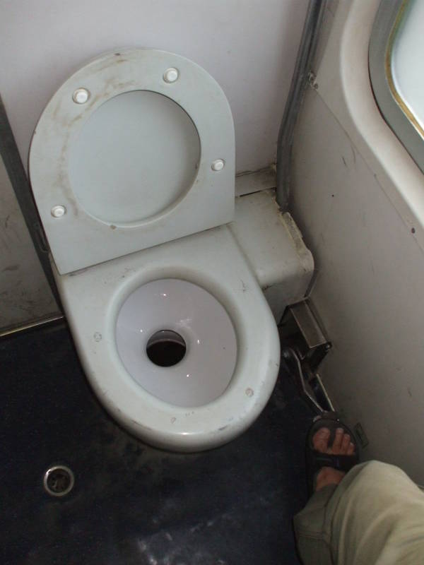 Toilet on an Italian train.