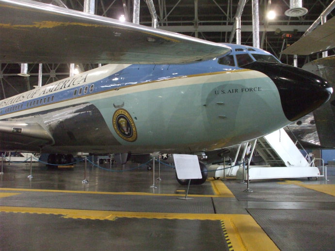 SAM 26000, the first Presidential aircraft designated as 'Air Force One', used by U.S. Presidents Kennedy, Johnson, Nixon, Ford, Carter, Reagan, George H. W. Bush, and Clinton.