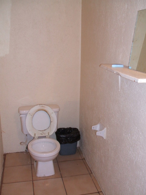 Toilet at Motel Paraiso, Tecate, Mexico.