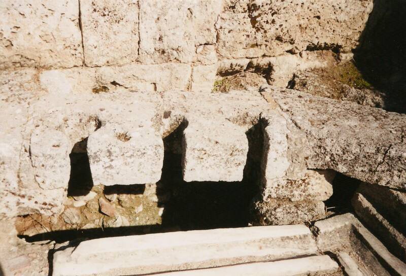 Ancient Greek toilets in Korinthos, Greece.