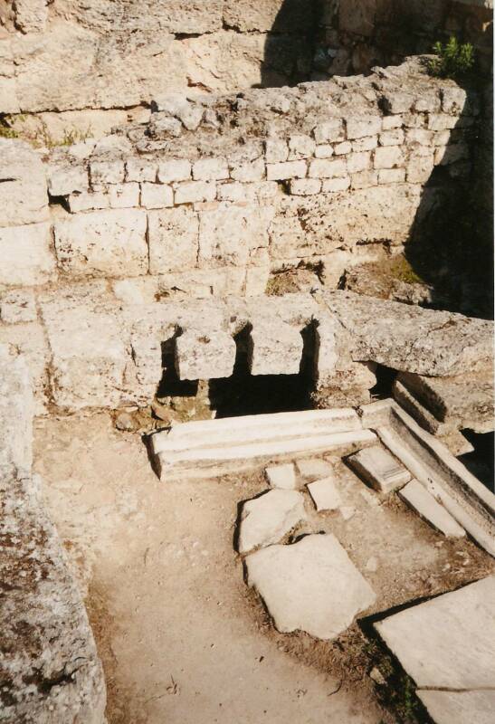 Ancient Greek toilets in Korinthos, Greece.