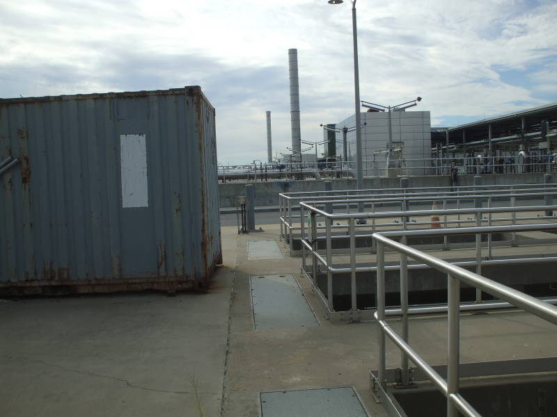 Aeration and sedimentation tanks at the Newtown Creek Wastewater Treatment Plant.