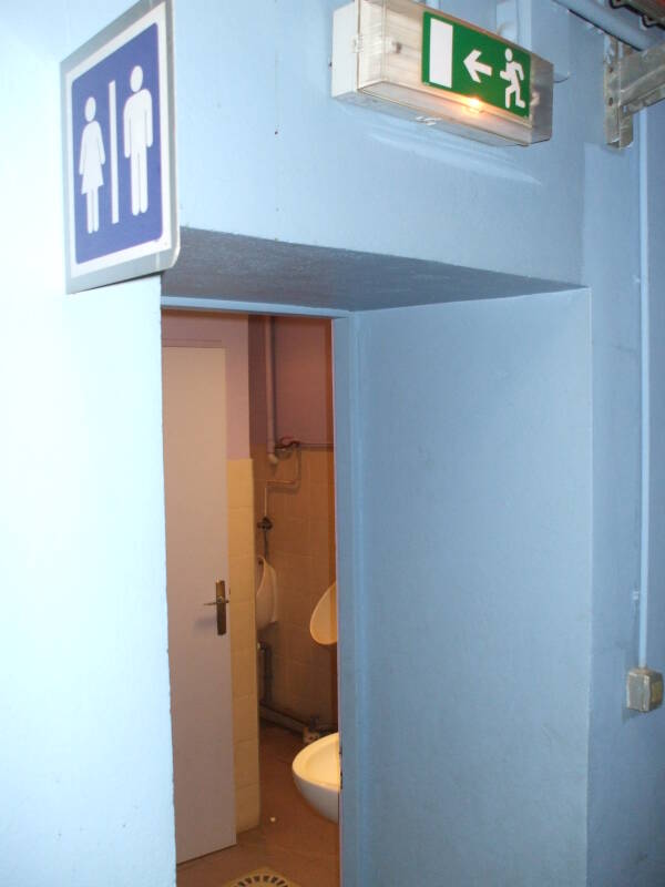 Toilets inside the sewers of Paris.