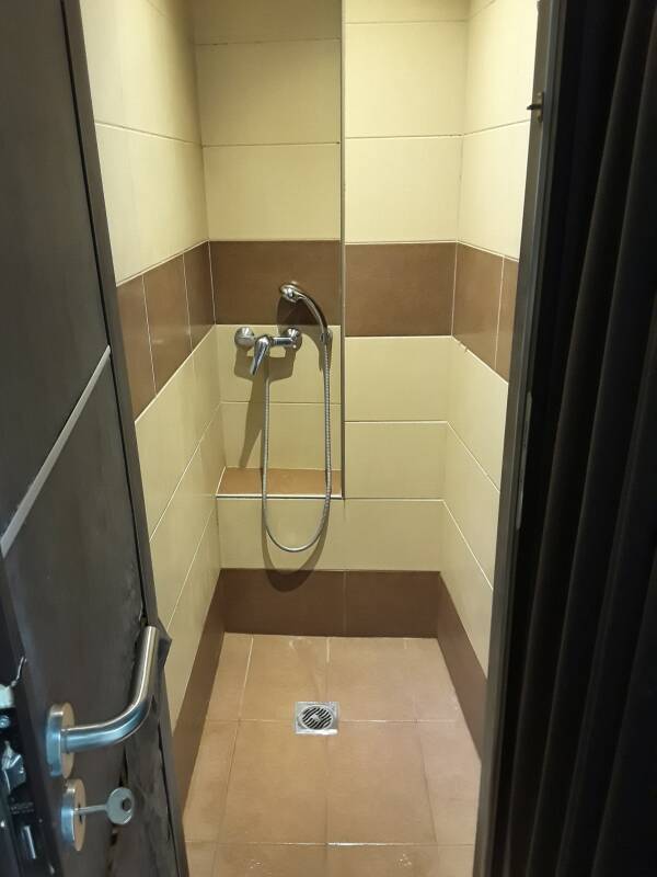 Shower in the Pella Inn in Athens.