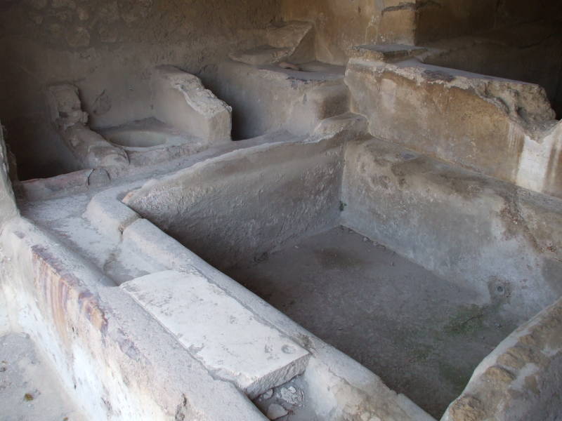 Wool fulling facility at Pompeii.