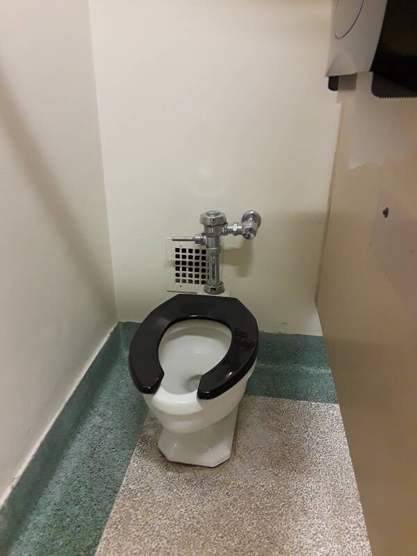 Mid-century toilet in Purdue's physics building.