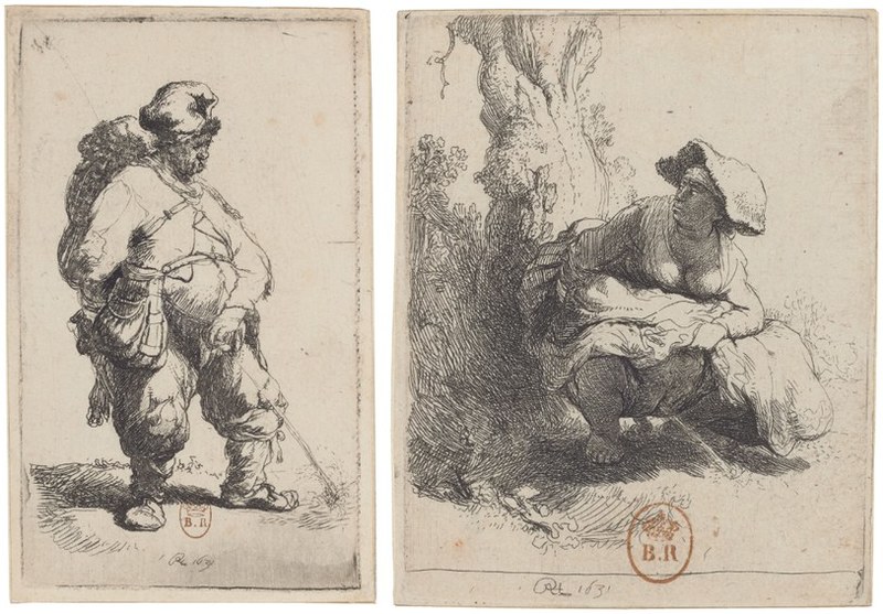 Rembrandt's 'Pissing Man' (1631) and 'Pissing Woman' (1631)