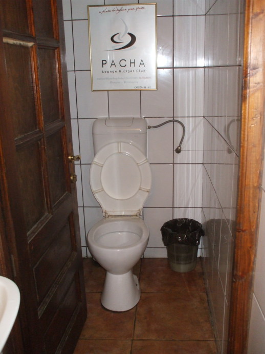 Toilet in a restaurant in Sighişoara, Romania.