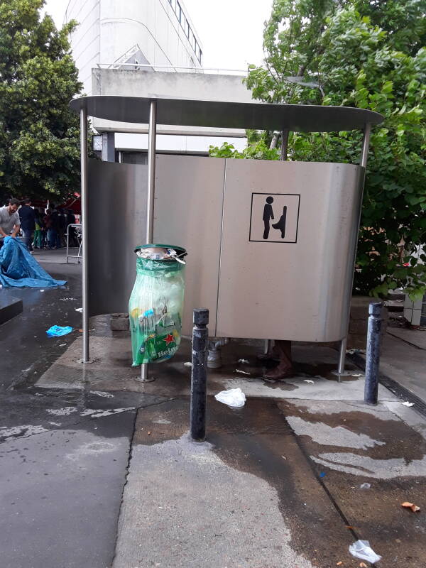 A steel pissoir in Saint Denis, outside Paris.