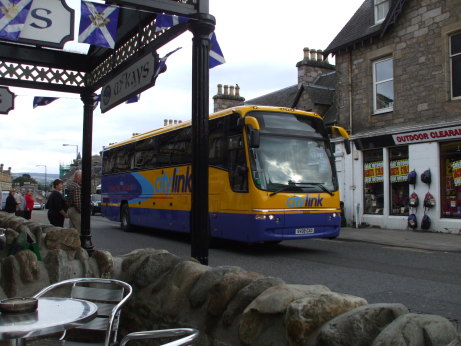Citylink inter-city bus in Pitlochry, Scotland.