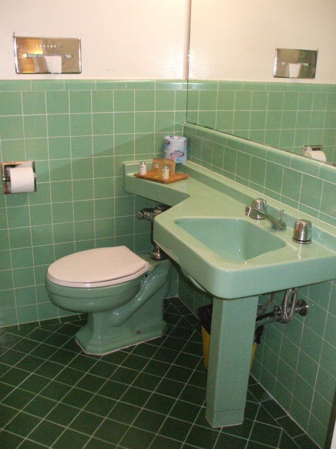 1950-1960 toilet at a motel in San Francisco.