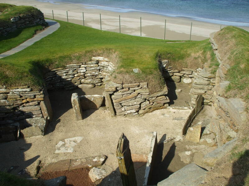Stone-age toilets at the Neolithic settlement of Skara Brae.