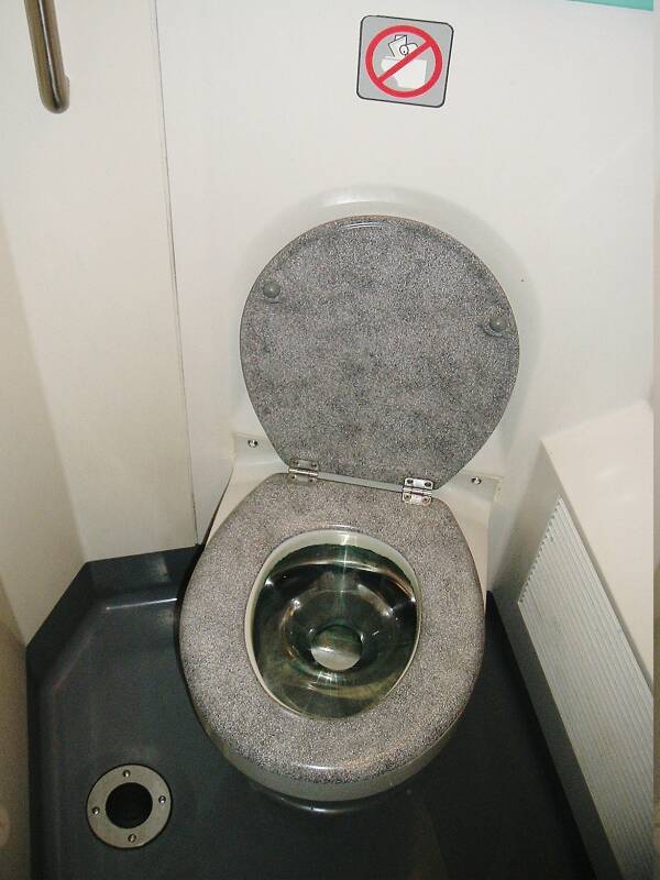 French TGV high-speed train toilet.