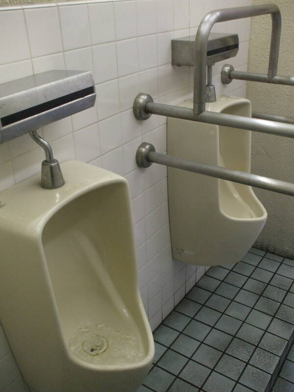 Public toilets at Sensō-ji Buddhist temple in Asakusa, Tokyo.