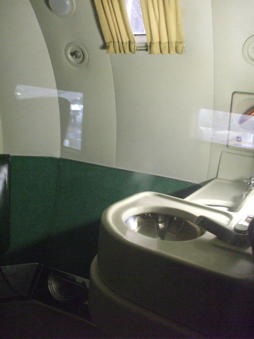 Harry S Truman's washbasin and lavatory on board his airplane.