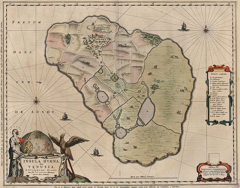 Map of Hven from https://commons.wikimedia.org/wiki/File:Map_of_Hven_from_copper_etching_of_Blaeu_Atlas_1663.jpg