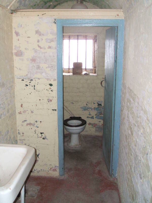 Toilet in the UK government bunker tunneled into the White Cliffs of Dover.