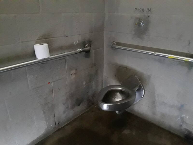 Public toilet at Venice Beach, southern California.