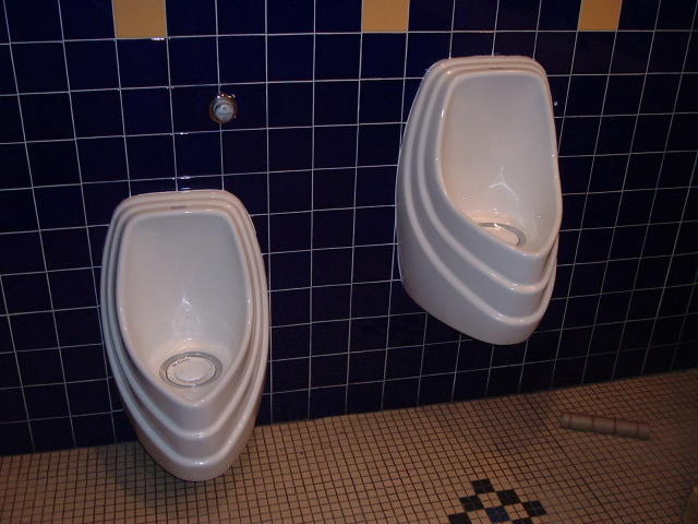 Waterless urinal in a restaurant in Reston, Virginia.