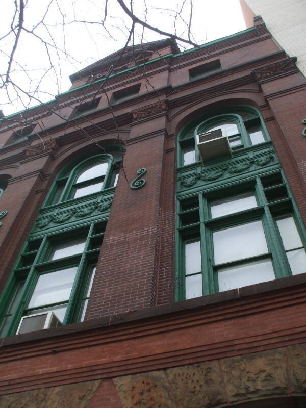 Exterior of 'Tne Bunker', 222 Bowery, William S Burroughs' home in a former YMCA.