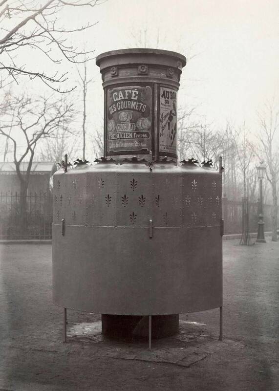 Photograph by Charles Marville around 1865, public domain, from https://www.smithsonianmag.com/smart-news/how-paris-open-air-urinals-changed-cityand-helped-dismantle-nazi-regime-180973704/