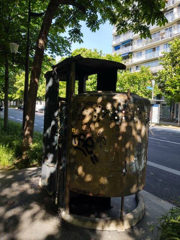 The last surviving vespasienne in Paris, on Boulevard Arago beside the Centre Pénitentiare de Paris la Santé.