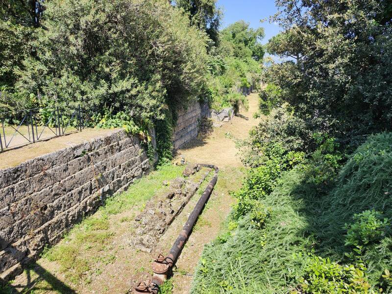 Groundwater removal pipes at Pompeii.