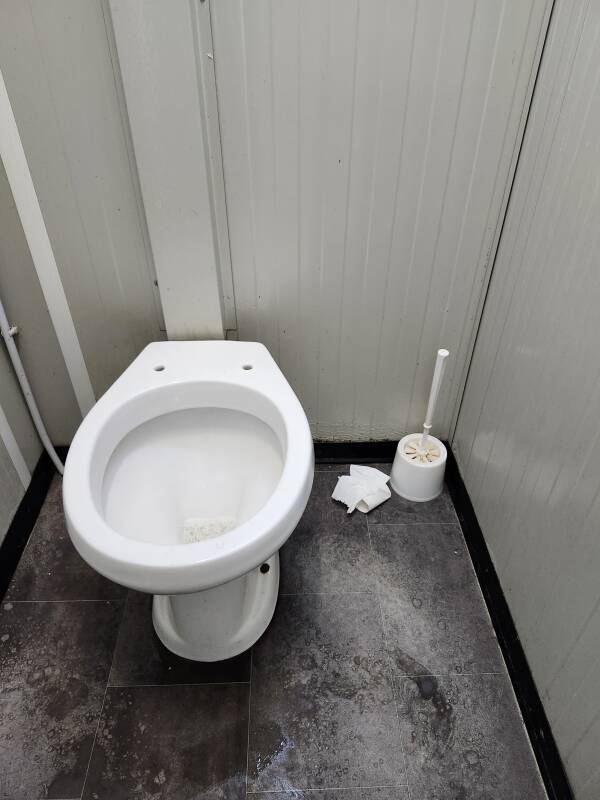 Modern toilet at Pompeii.