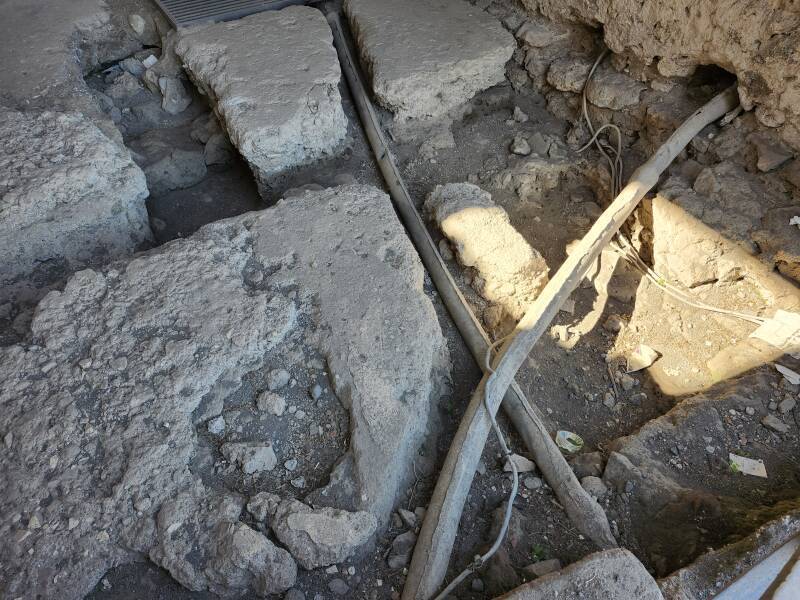 Lead pipes run beneath the floors at the Stabiane Baths at Pompeii.