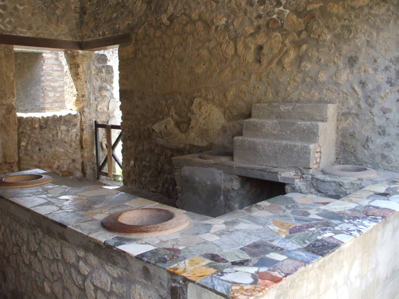 Olive oil shop or tavern at Pompeii.