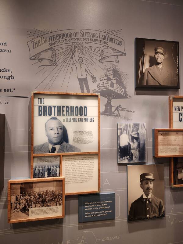 Picture of A. Philip Randolph and other material on the Brotherhood of Sleeping Car Porters.