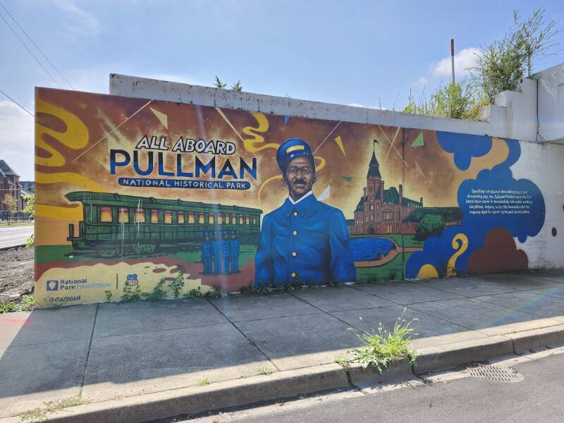 Mural beside the CN (formerly Illinois Central) overpass near the site.